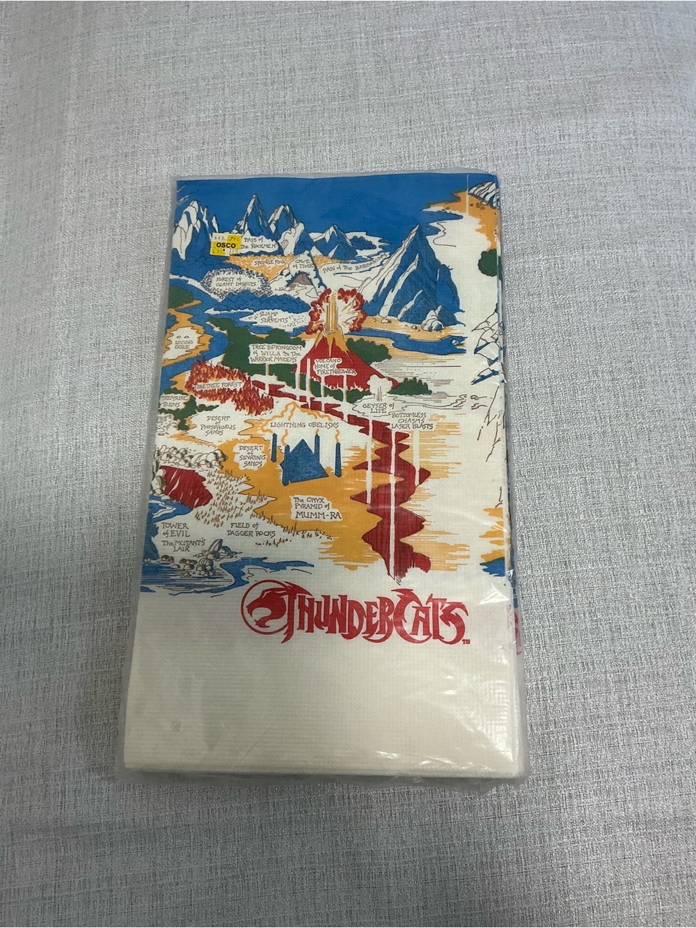 Vintage 1985 Thundercats Tablecover Artfaire Map of Third Earth 54x96 Deadstock